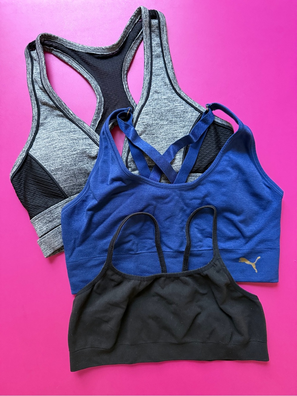 Set of 3 Sports Bras PUMA, GAP BODY, FOREVER 21 Size XS / X-Small Activewear Lot